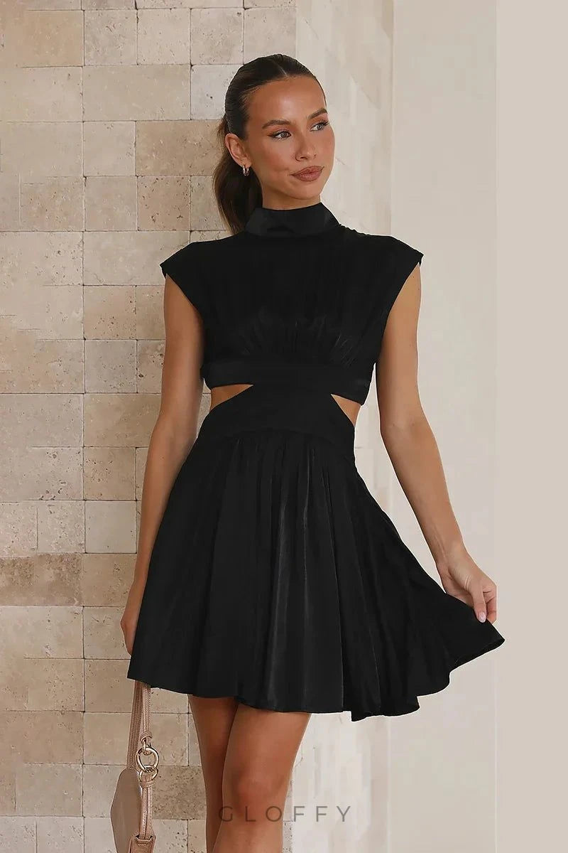 Beatrice Siyah Mini Elbise