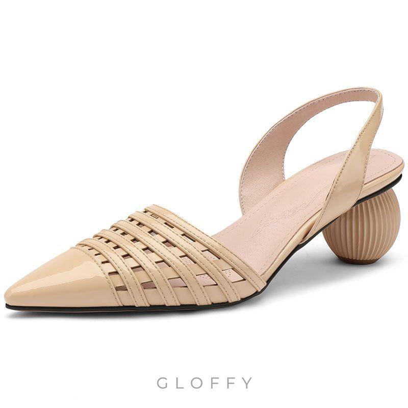 Aria Örgü Detaylı Slingback Topuklu Ayakkabı