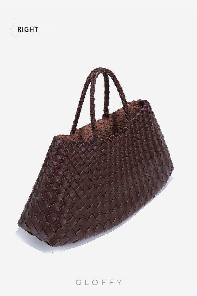 Aveline Örgü Detaylı Büyük Hakiki Deri Çanta