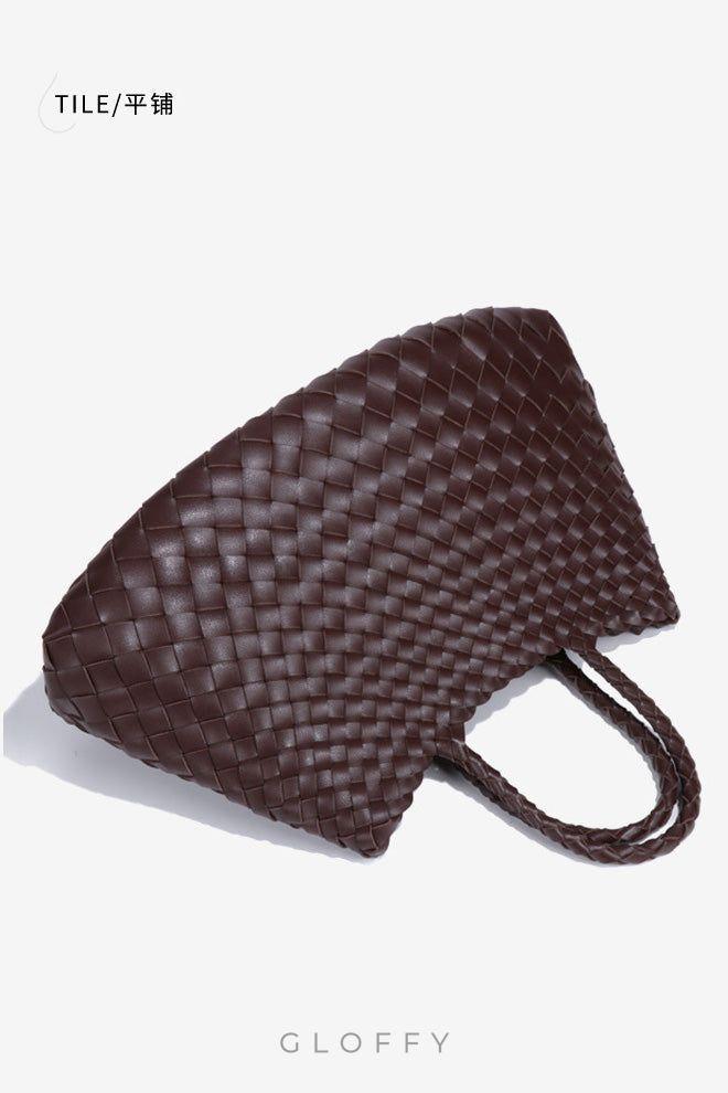 Aveline Örgü Detaylı Büyük Hakiki Deri Çanta