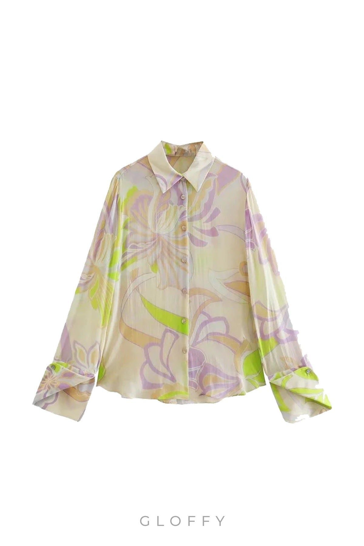 Selena Akış Desenli Bluz Takımı