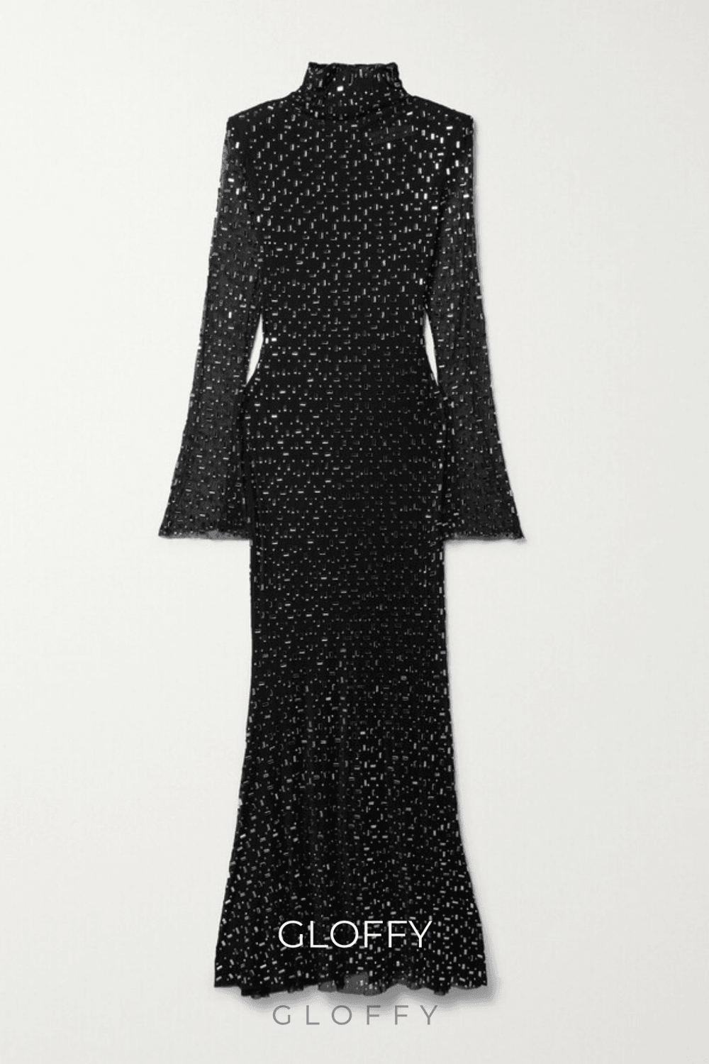 Andie Strasslı Bodycon Uzun Kollu Maxi Elbise