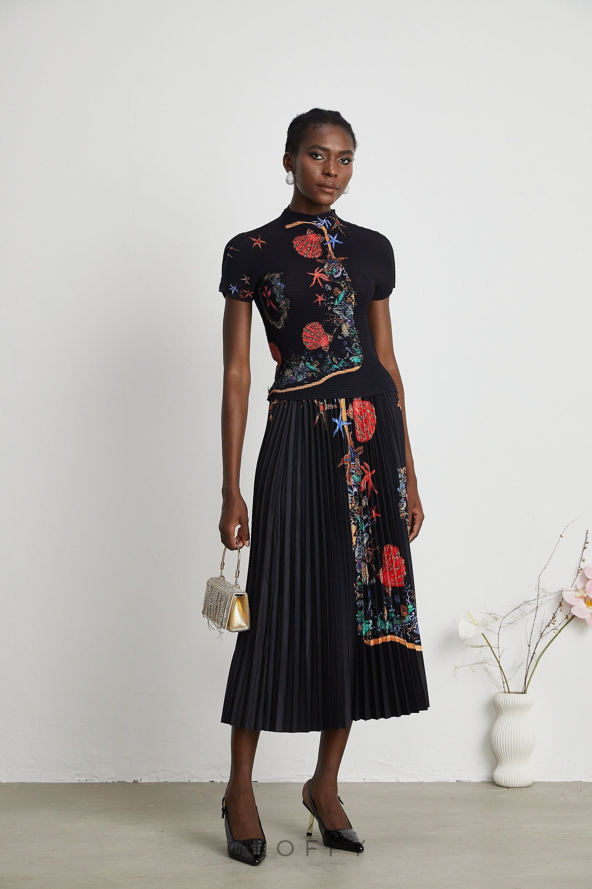 Josiane Örgü Bluz ve Etek Takımı