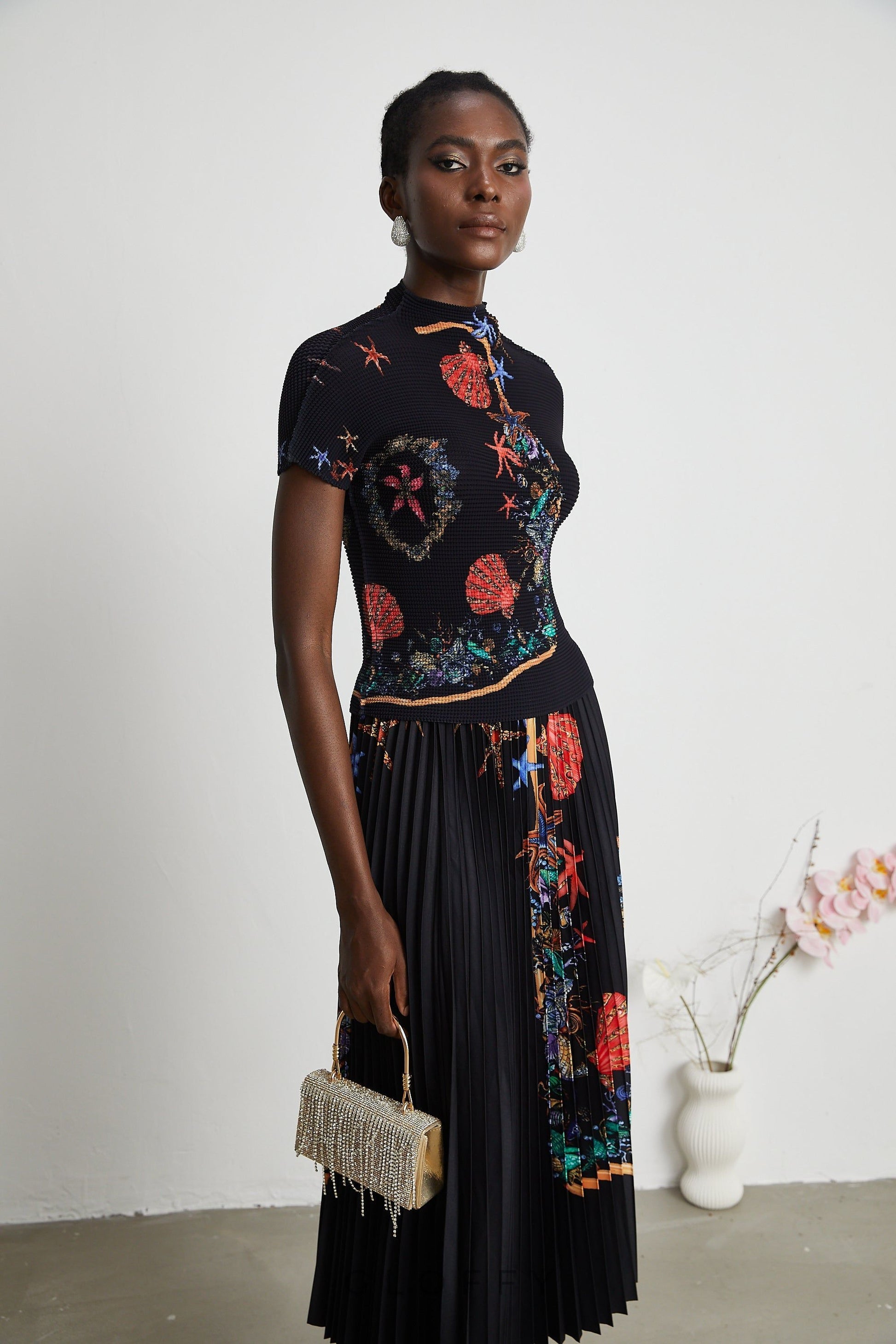 Josiane Örgü Bluz ve Etek Takımı