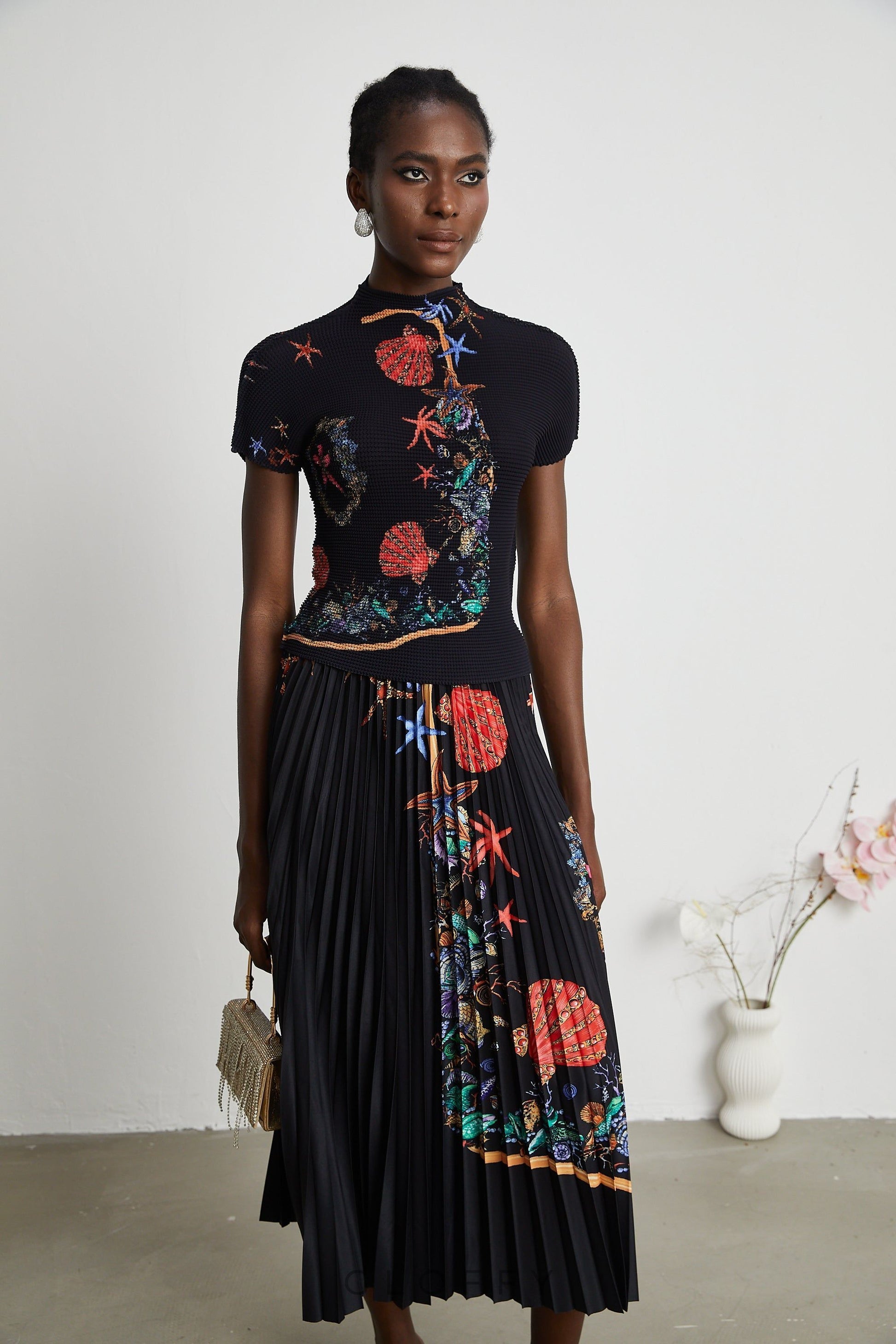 Josiane Örgü Bluz ve Etek Takımı