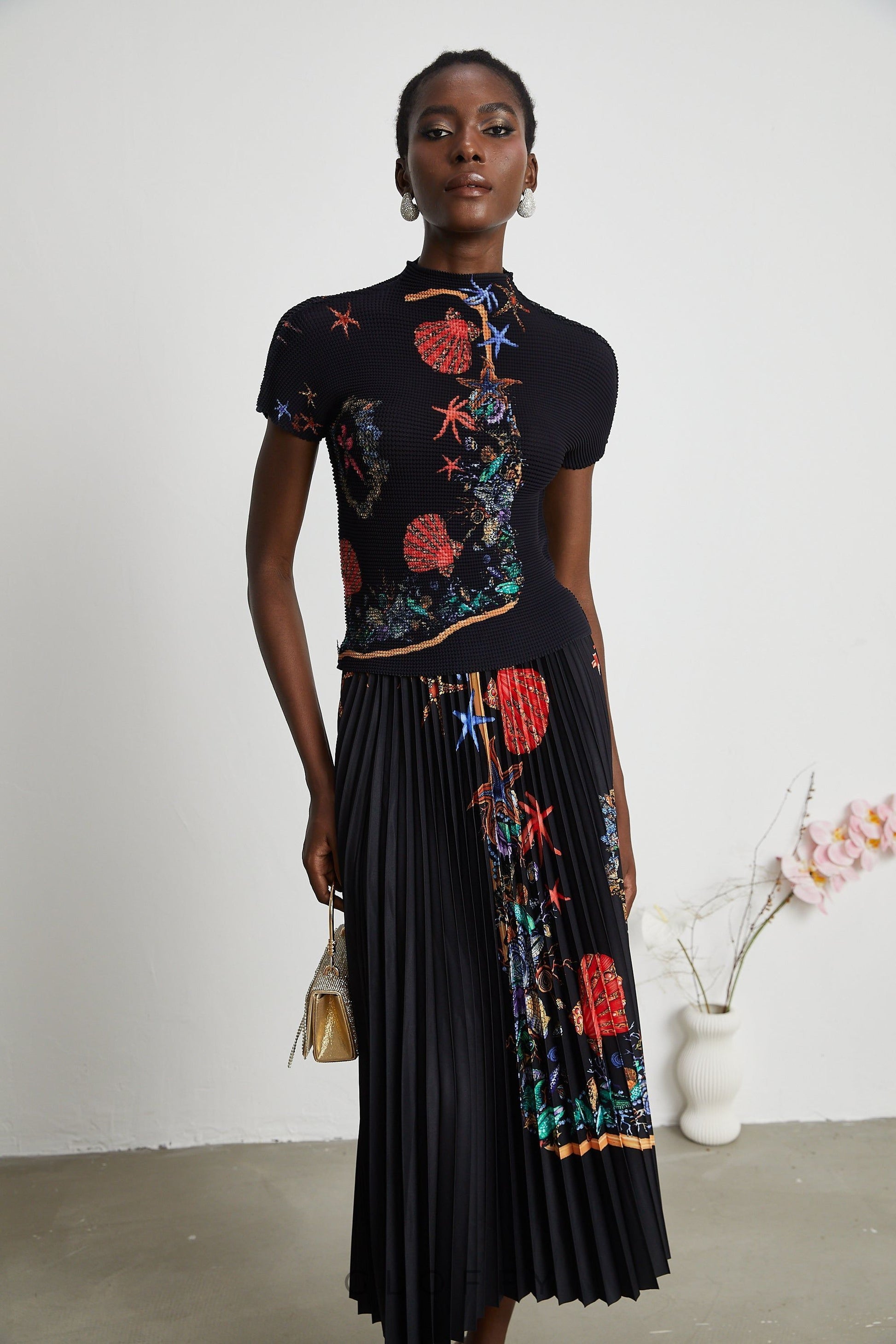 Josiane Örgü Bluz ve Etek Takımı