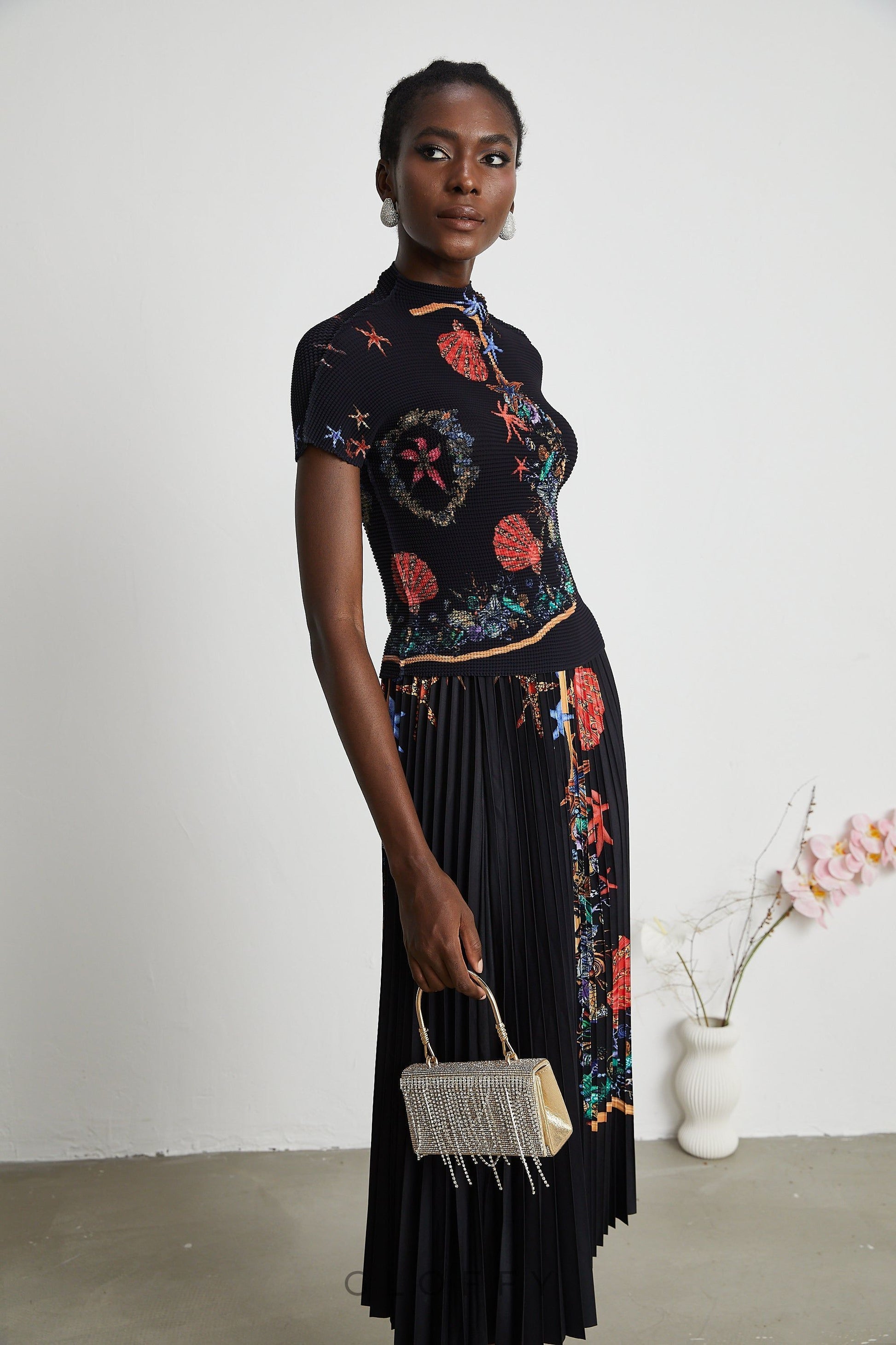 Josiane Örgü Bluz ve Etek Takımı