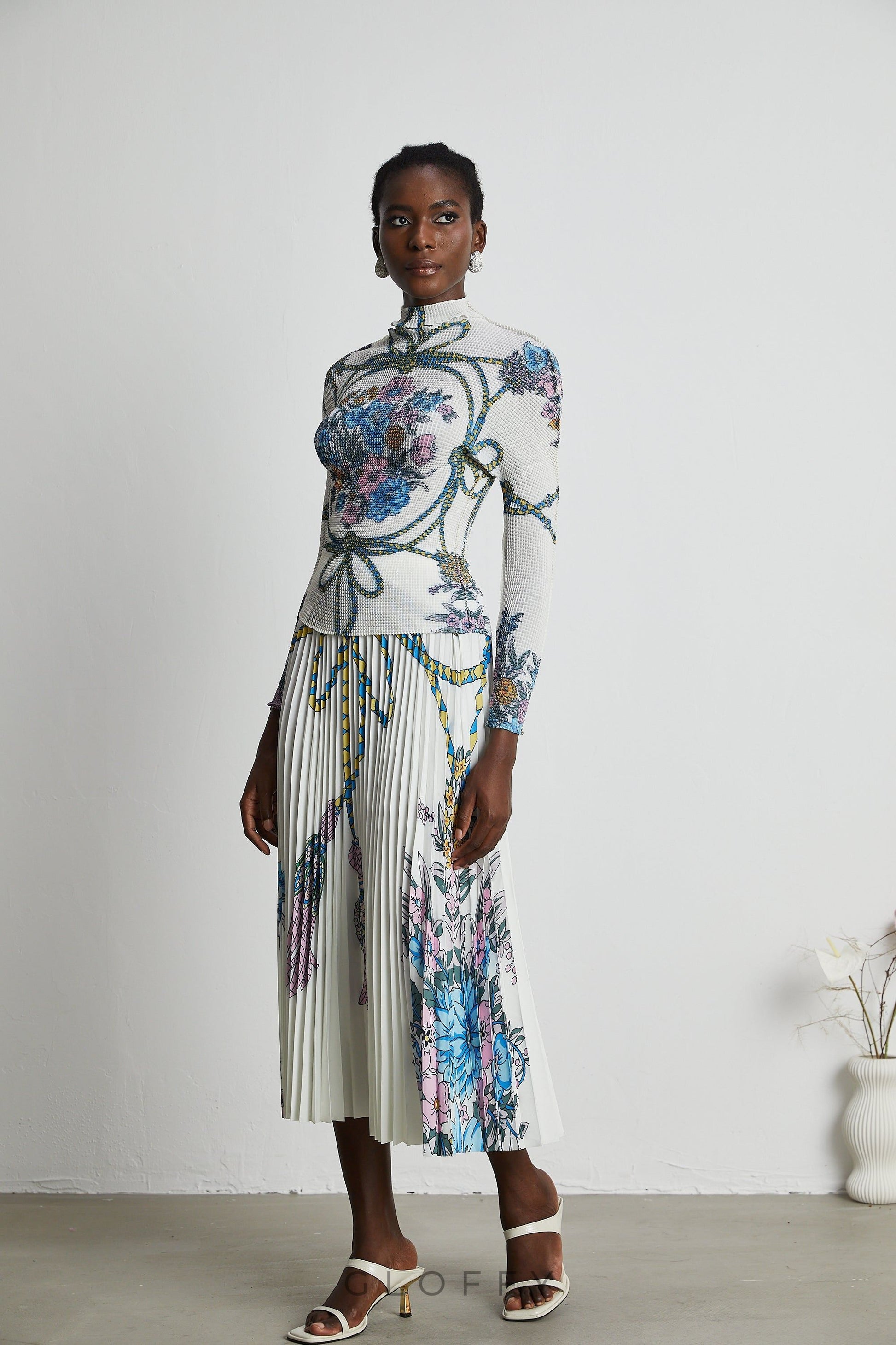 Huguette Örgü Bluz ve Etek Takımı