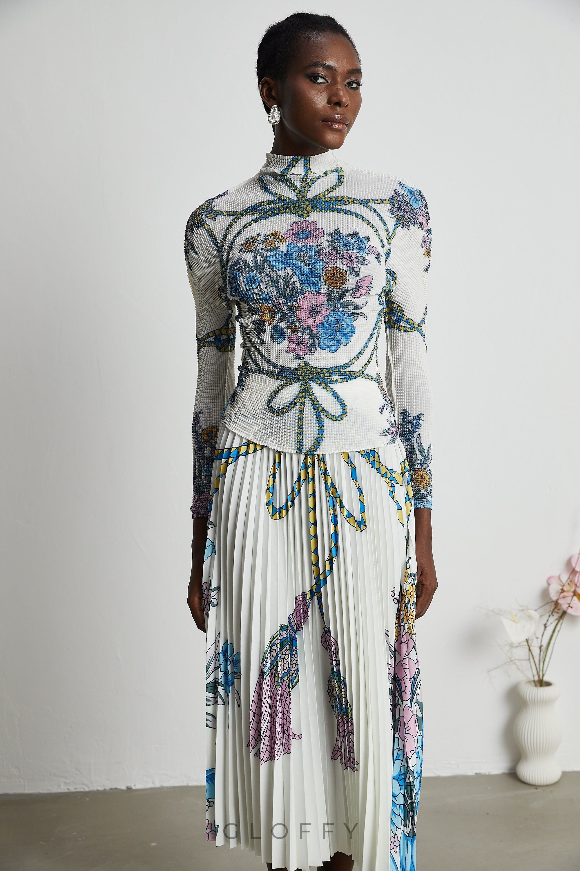 Huguette Örgü Bluz ve Etek Takımı