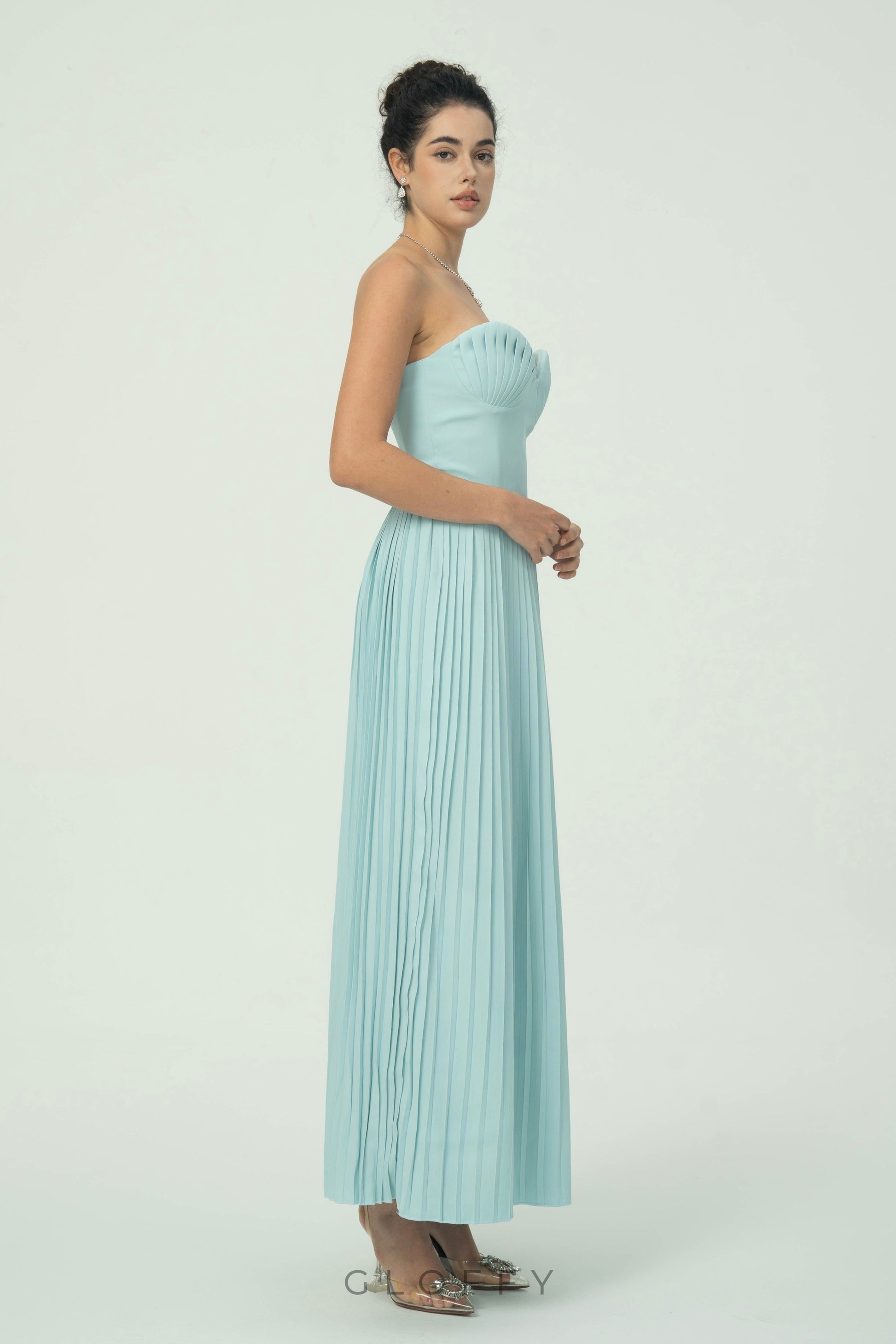 Élodie Straplez Piliseli Korse Formlu Maxi Elbise