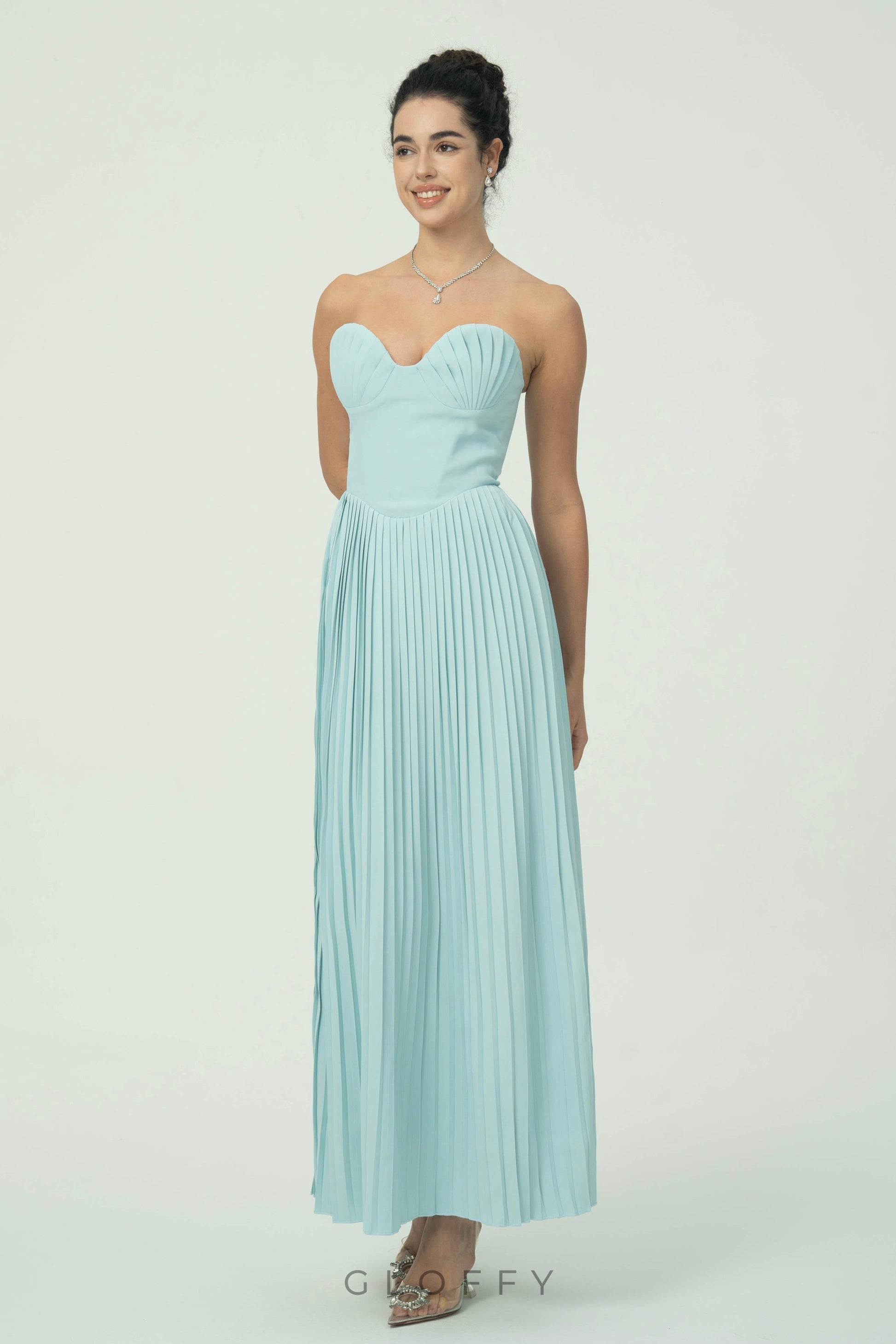 Élodie Straplez Piliseli Korse Formlu Maxi Elbise