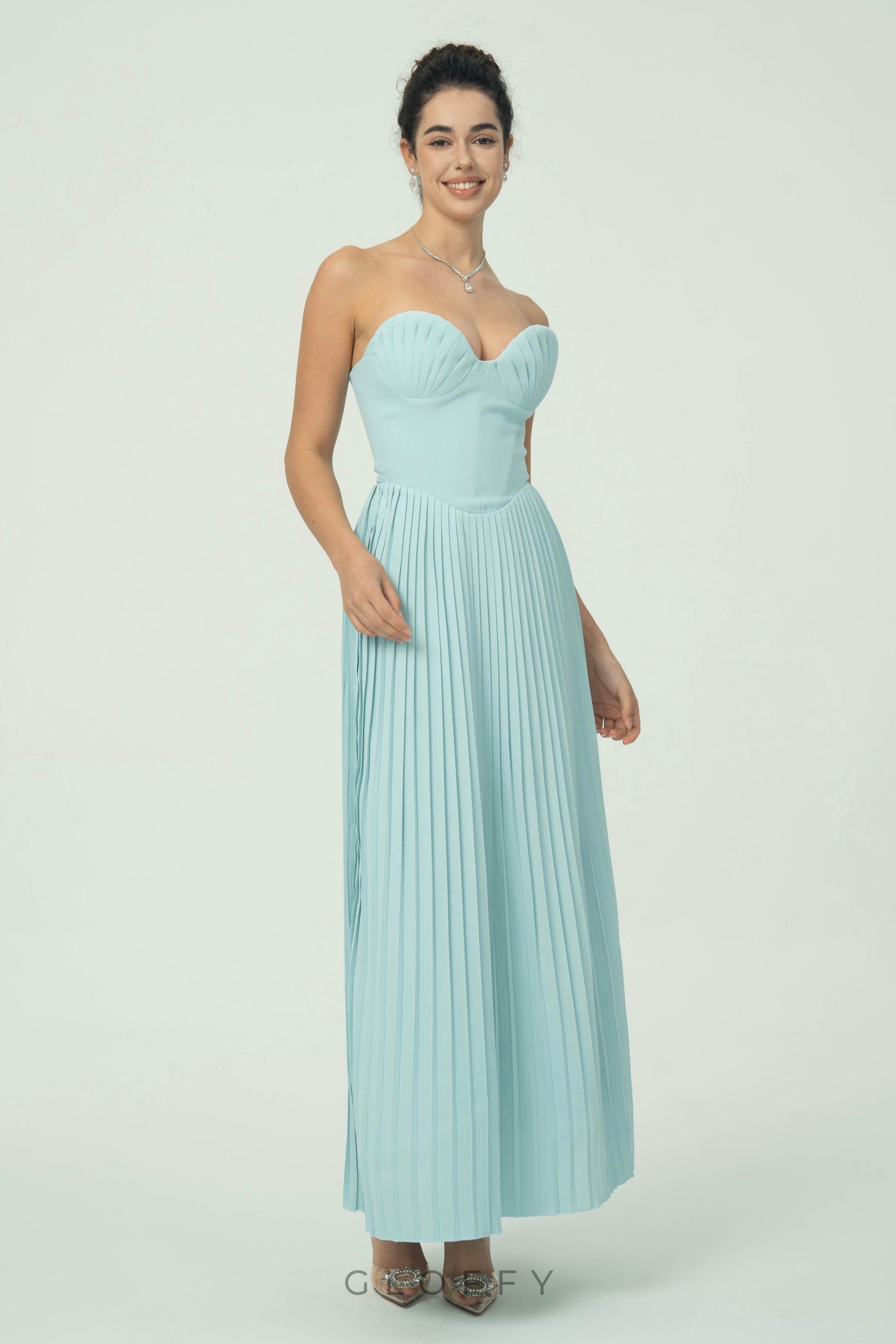 Élodie Straplez Piliseli Korse Formlu Maxi Elbise