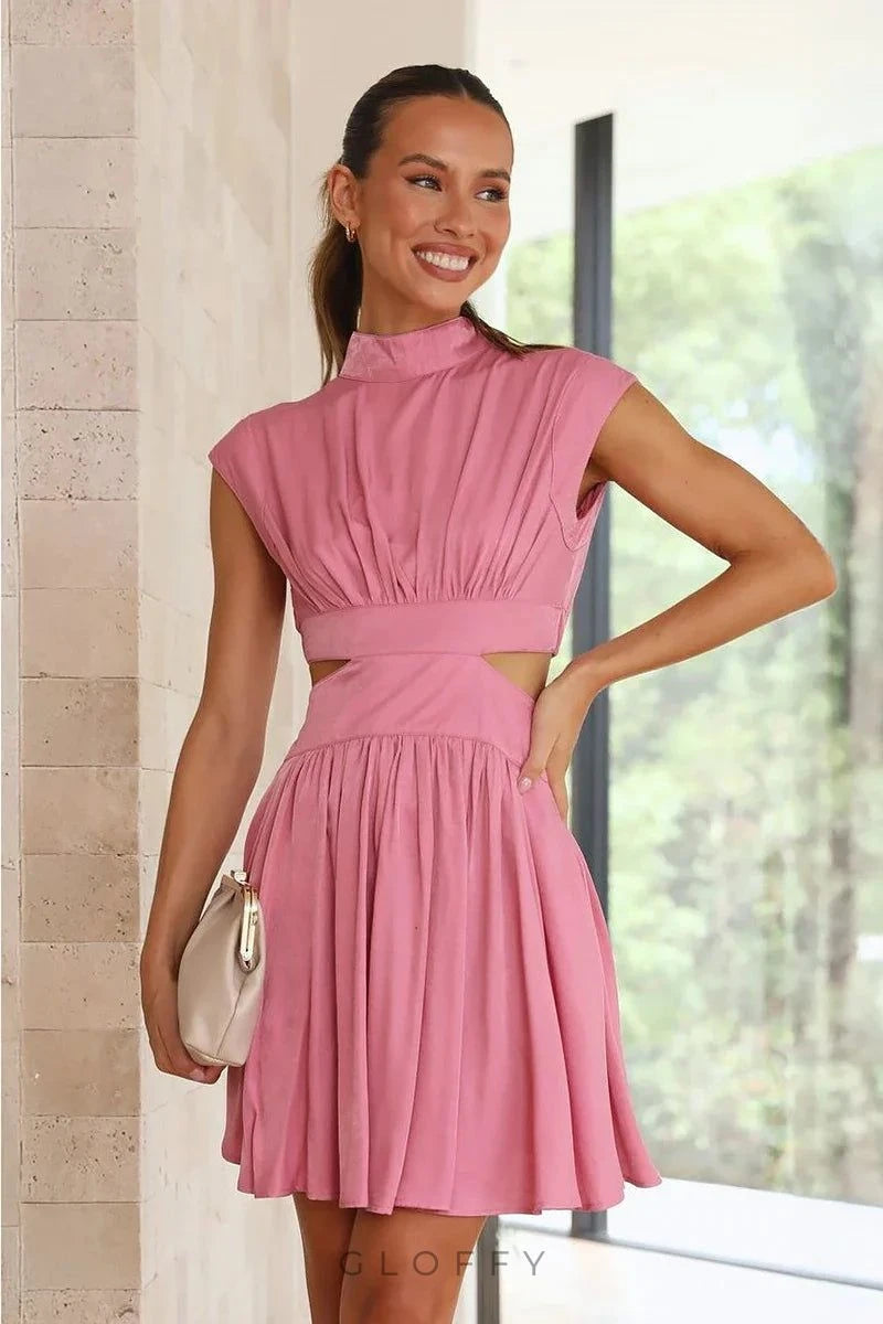 Beatrice Pembe Mini Elbise