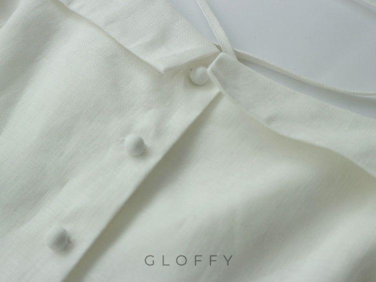 Marcelle Bağcıklı Sırt Detaylı Düğmeli Midi Elbise