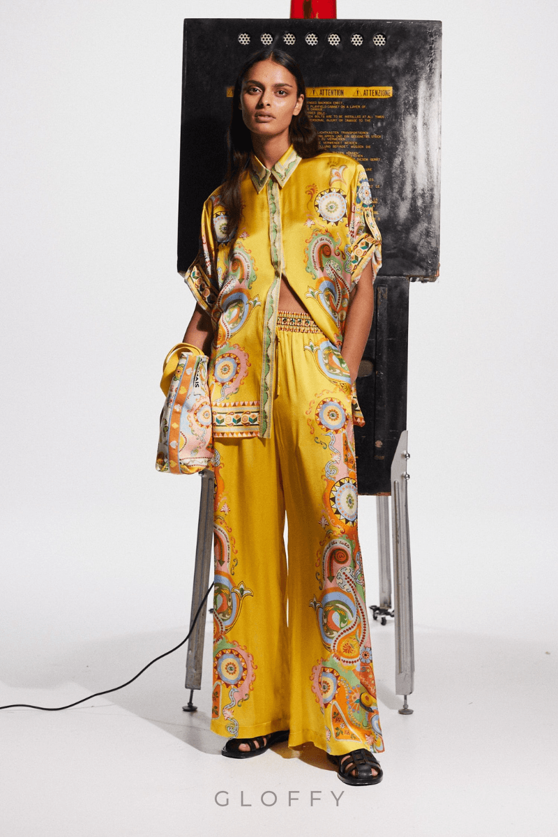 Adrienne Kısa Kollu Paisley Pantolon Takımı