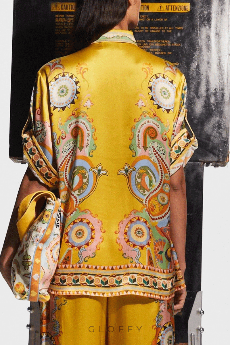 Adrienne Kısa Kollu Paisley Pantolon Takımı