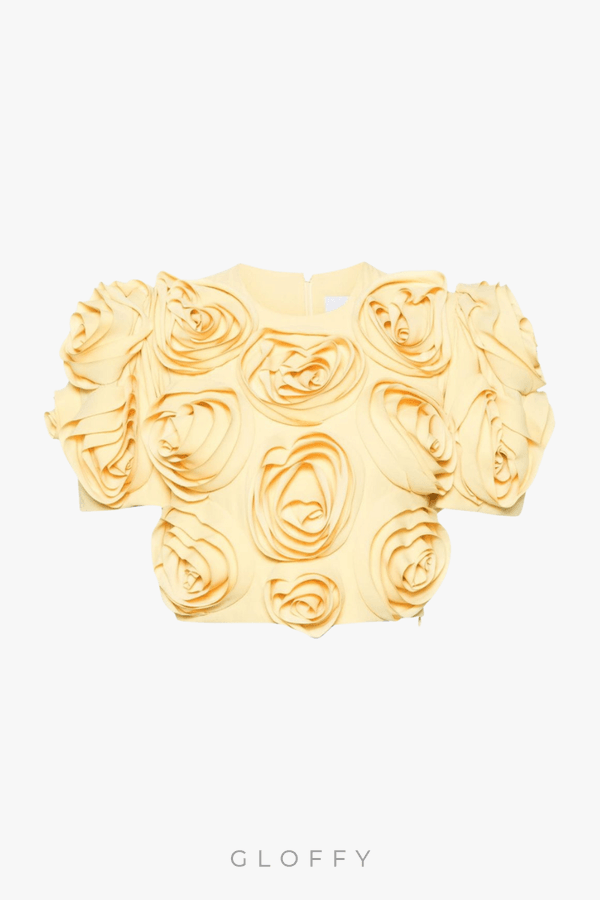 Aelis Puf Omuzlu Çiçekli Etek Takımı