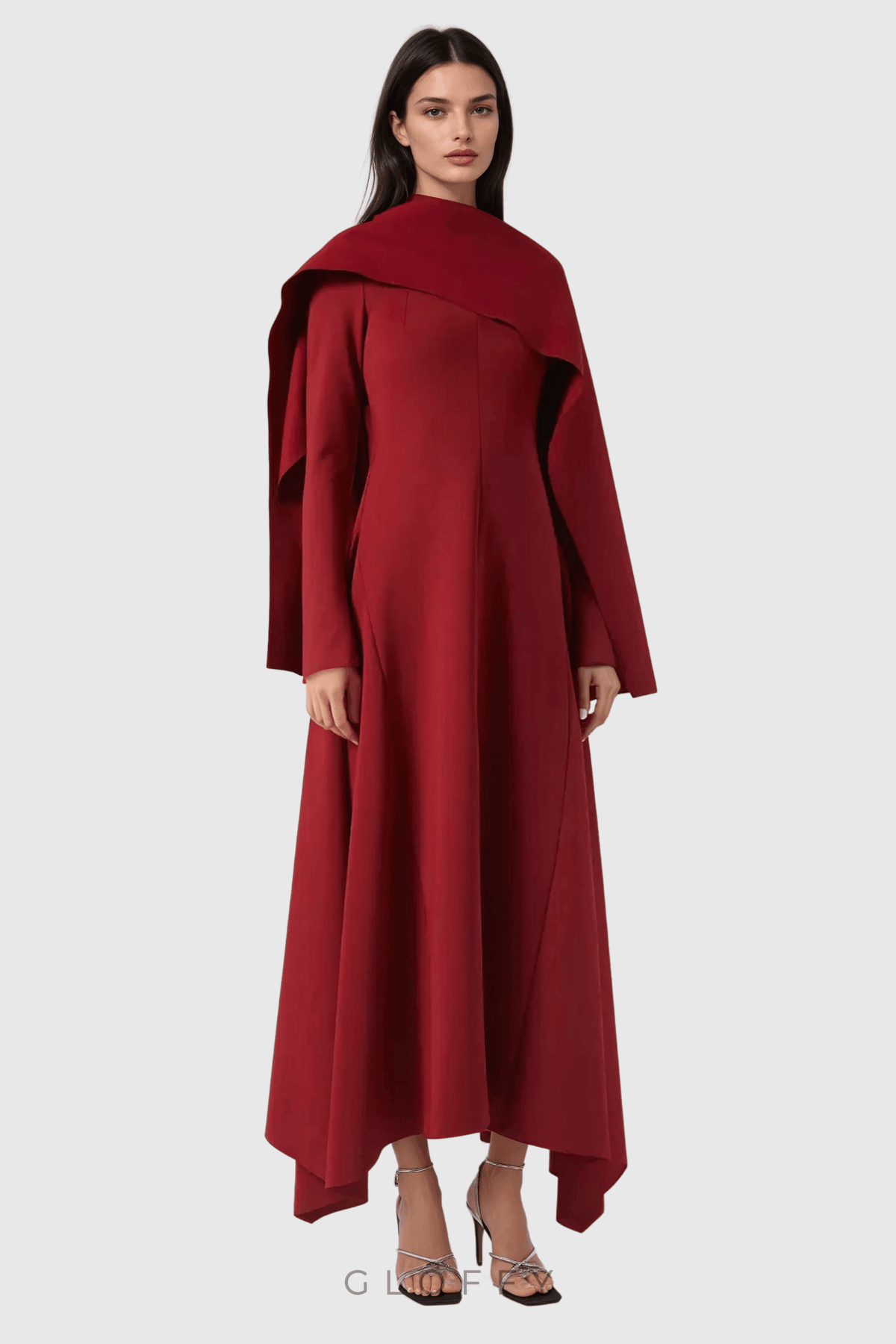 Eyyle Şal Asimetrik Maxi Elbise