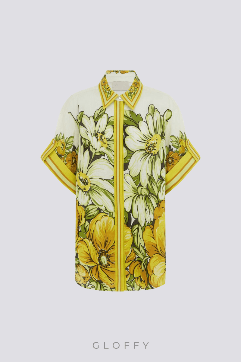 Anastasie Orta Kol Çiçekli Pantolon Takımı