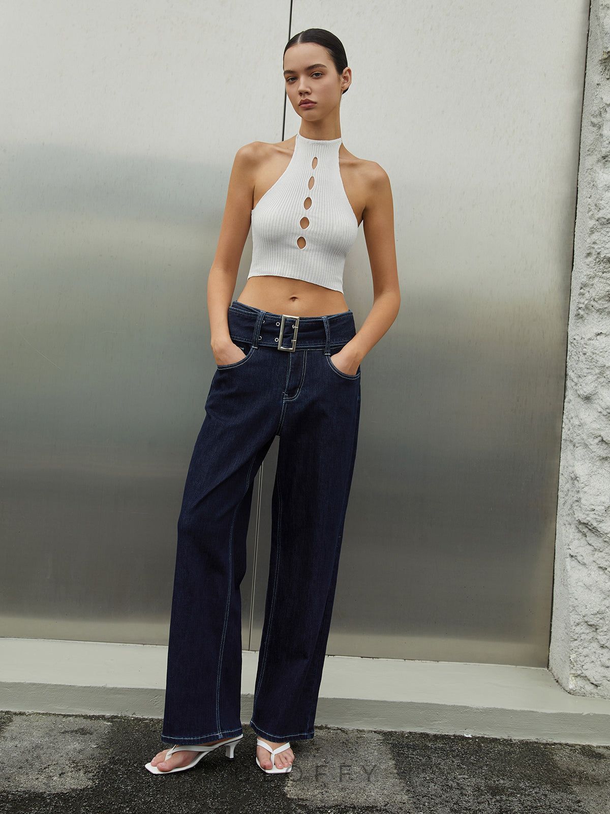 Freya Kesik Halter Yaka Crop