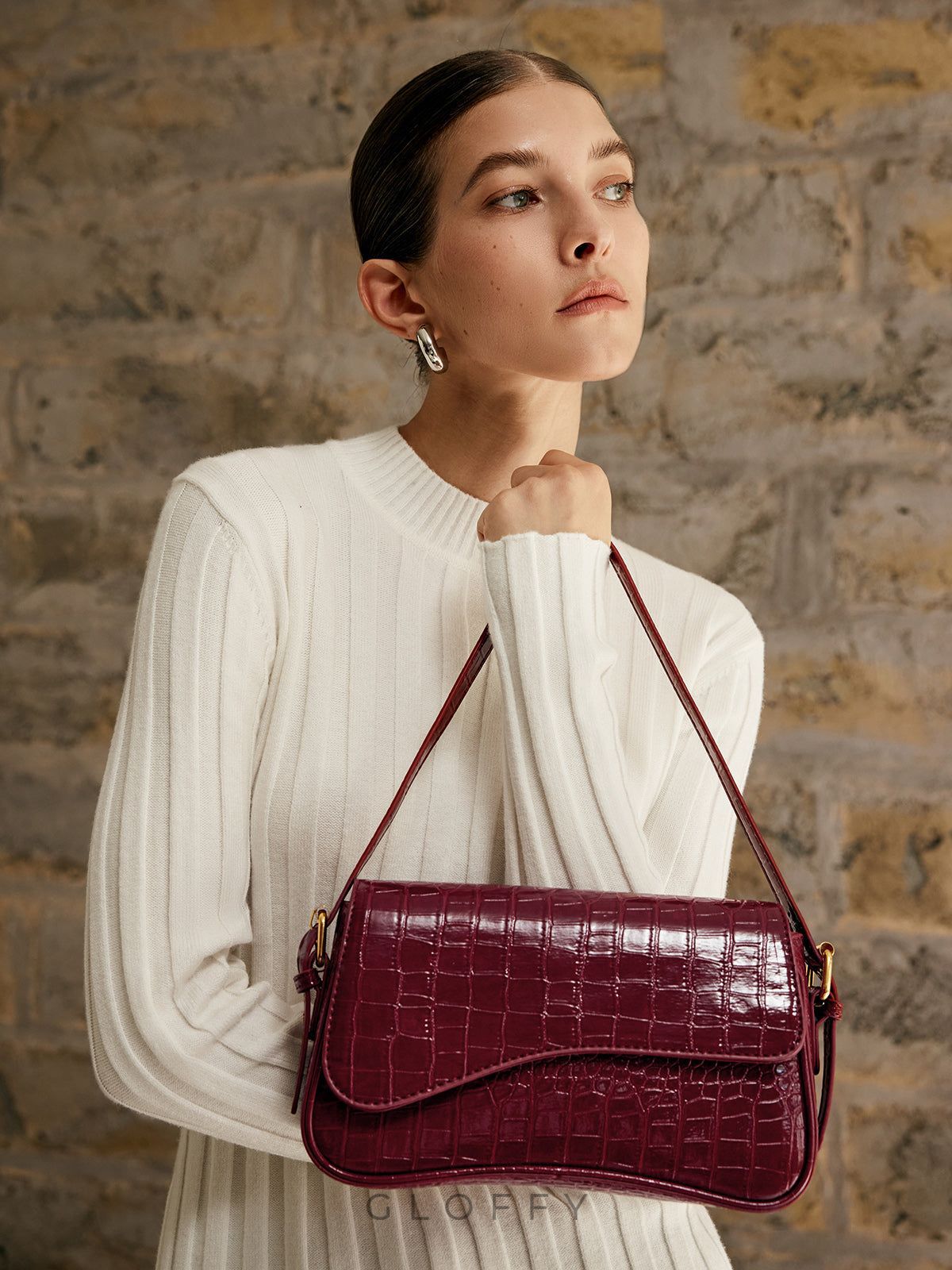 Toka Damalı Küçük Koltuk Altı Çantası