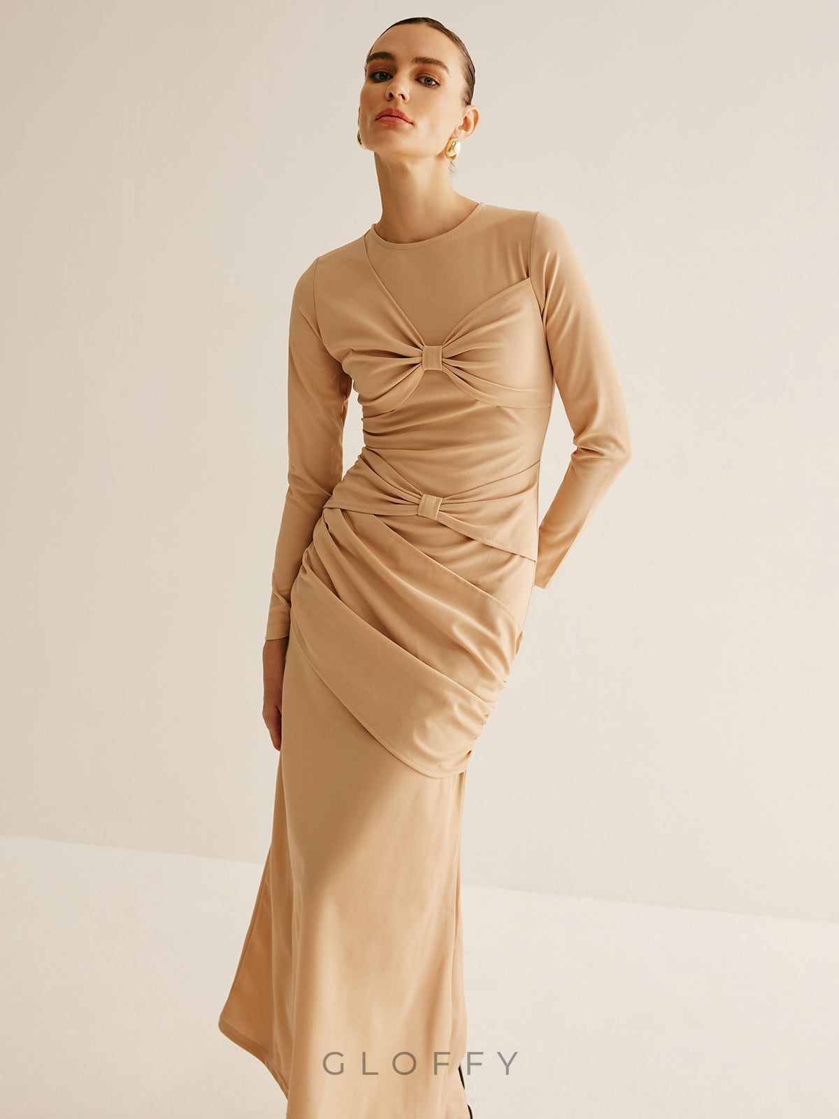 Solenn Drapeli Tokalı Maxi Elbise