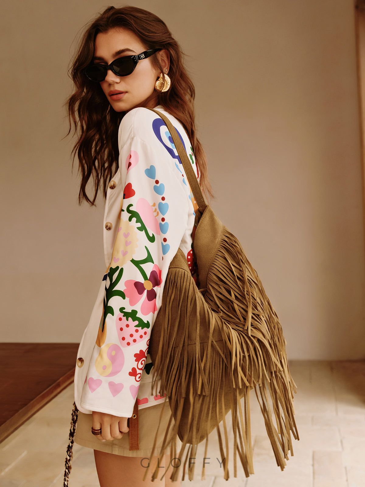 Bohem Tokalı Püsküllü Omuz Çantası