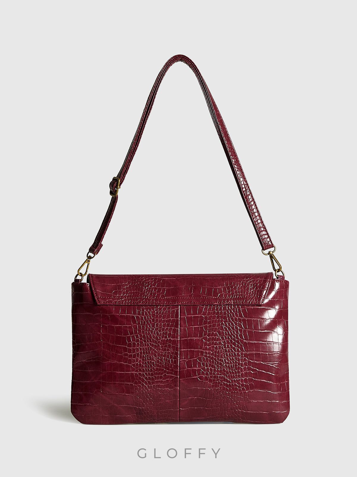 Timsah Desenli Büyük Kapasiteli Clutch Evrak Çantası