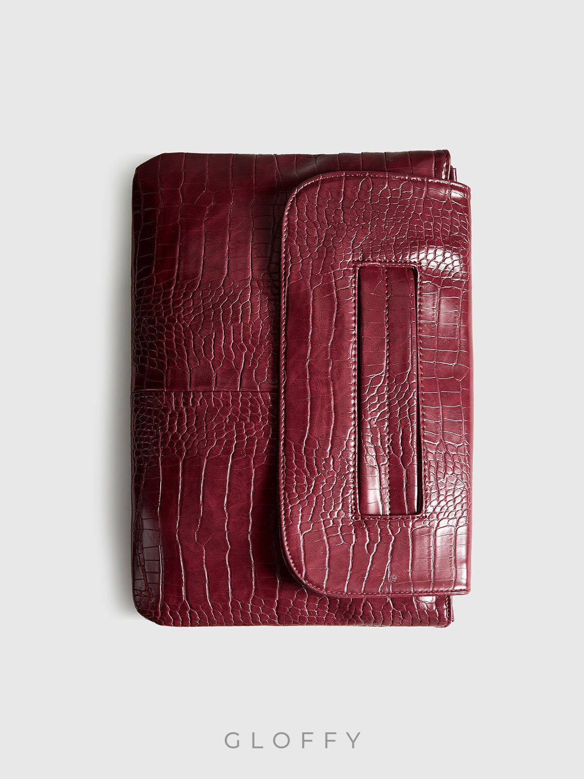 Timsah Desenli Büyük Kapasiteli Clutch Evrak Çantası