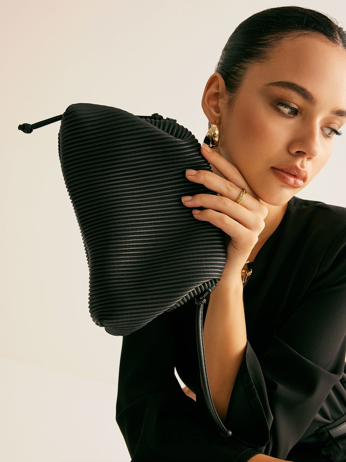 İki Yönlü Pinstripe Bulut Çantası