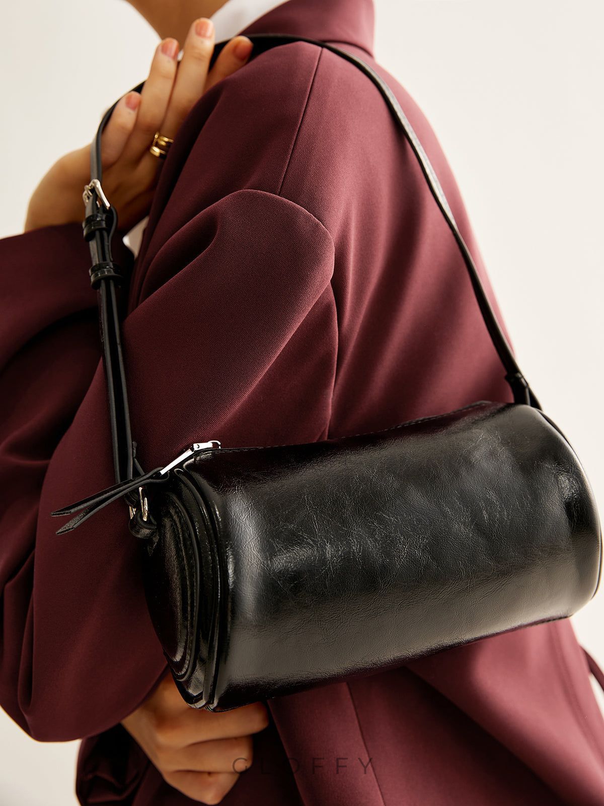 Silindir Fermuarlı Bowling Omuz Çantası