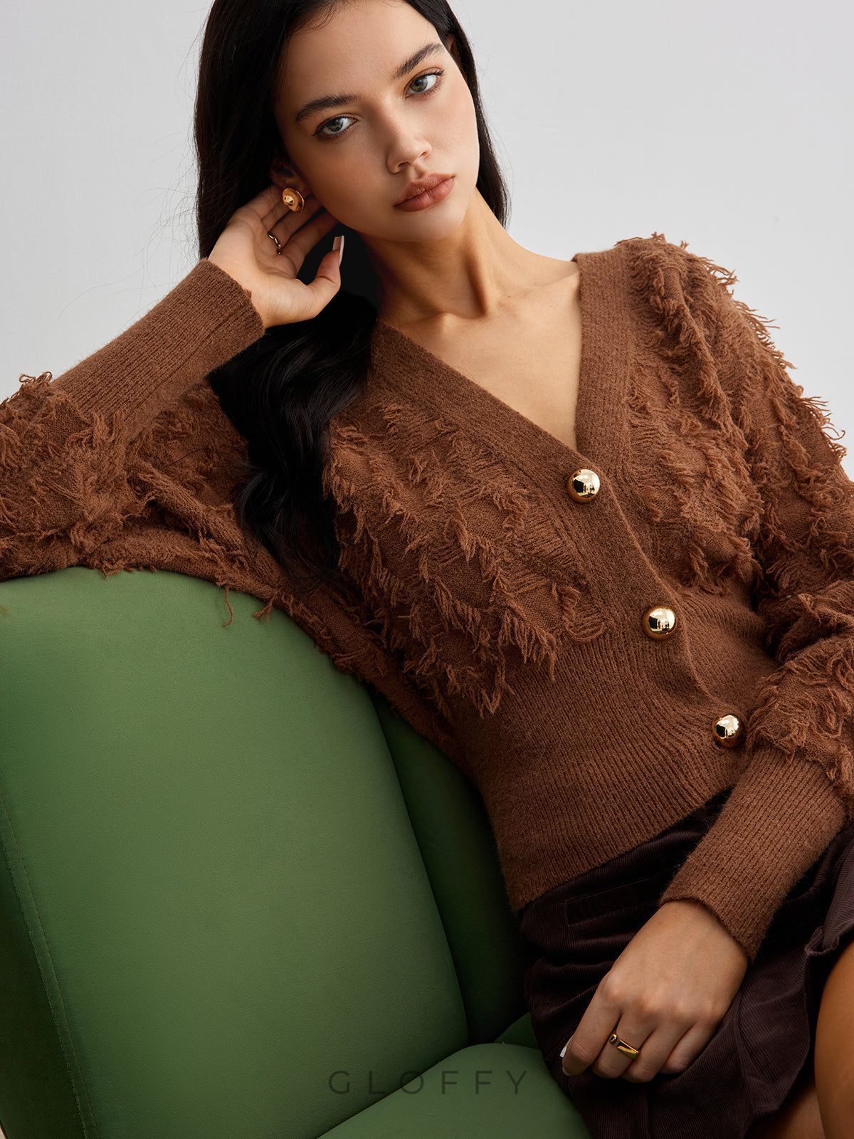 Püsküllü Paça Düğmeli Büzgülü Hırka