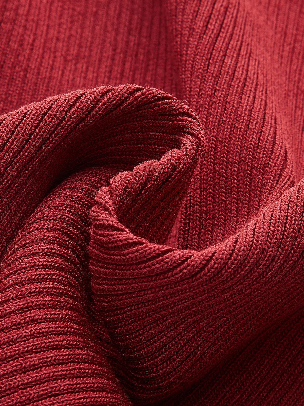 Düğmeli Fitilli Basic Hırka – Bordo