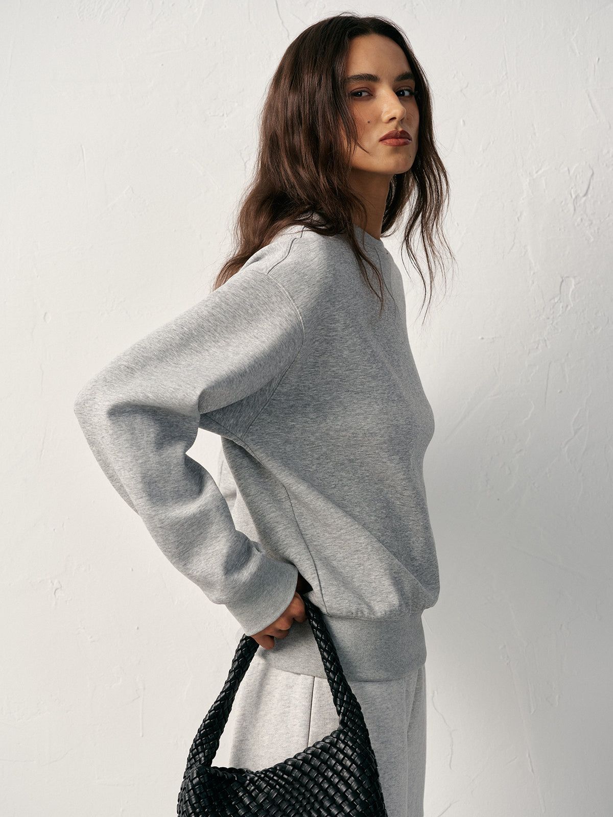 Pamuk Karışımlı Yuvarlak Yaka Sweatshirt