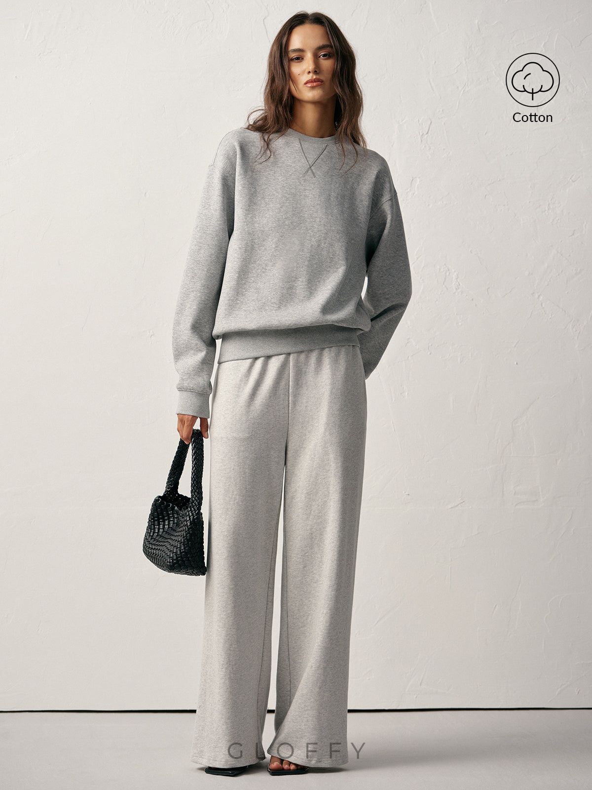 Pamuk Karışımlı Yuvarlak Yaka Sweatshirt