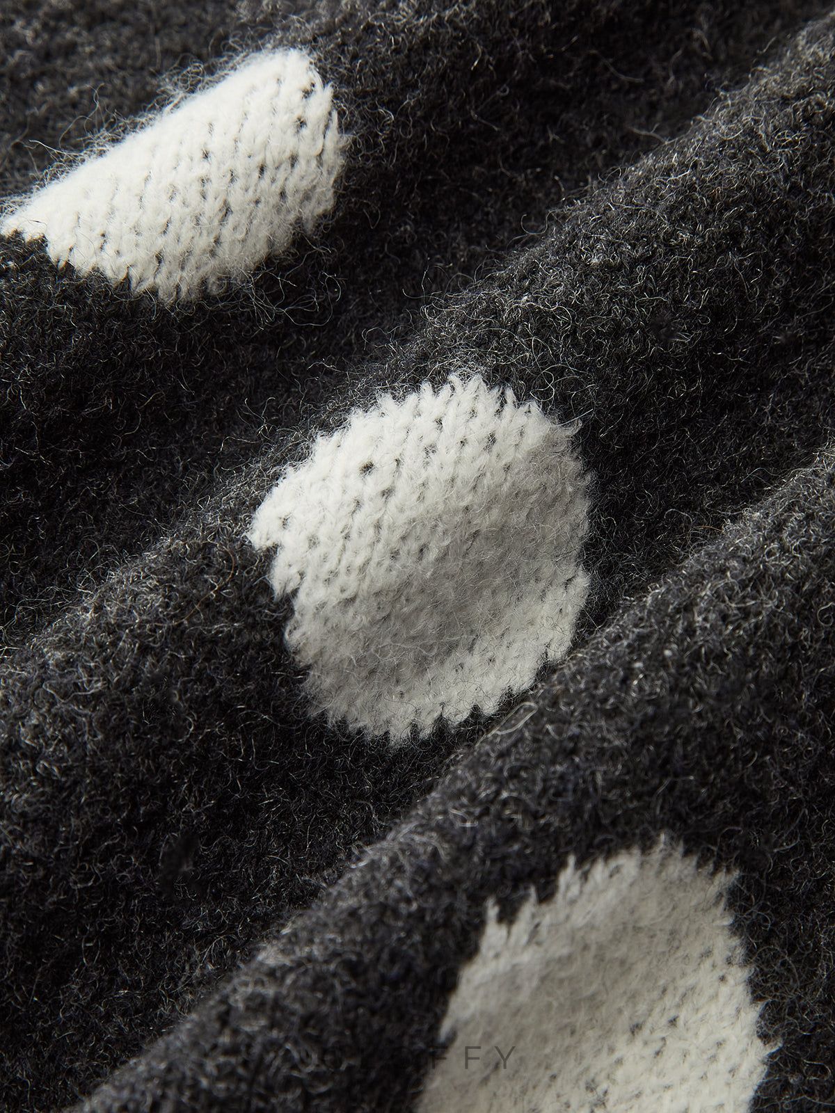 Kırk Yıl Kolu Puantiyeli Yün Karışımı Kazak