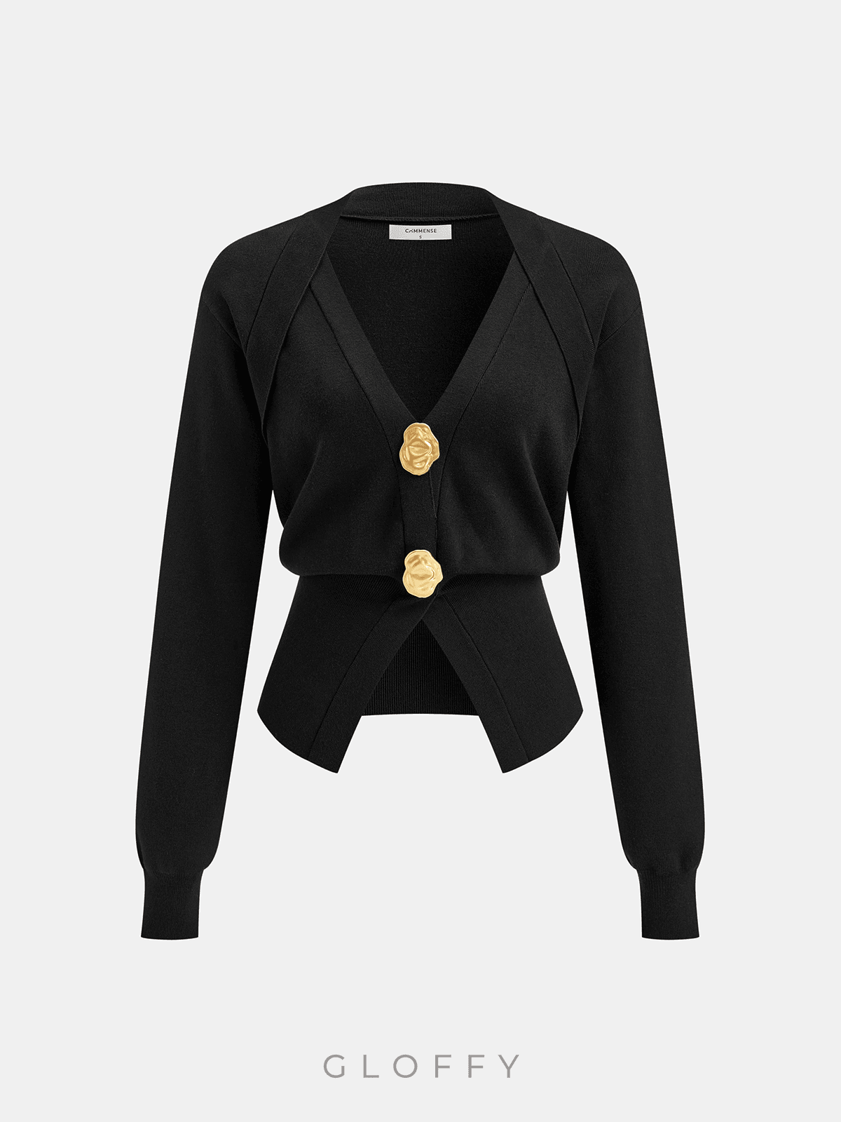 V Yaka Düğmeli İnce Triko Hırka – Kahve