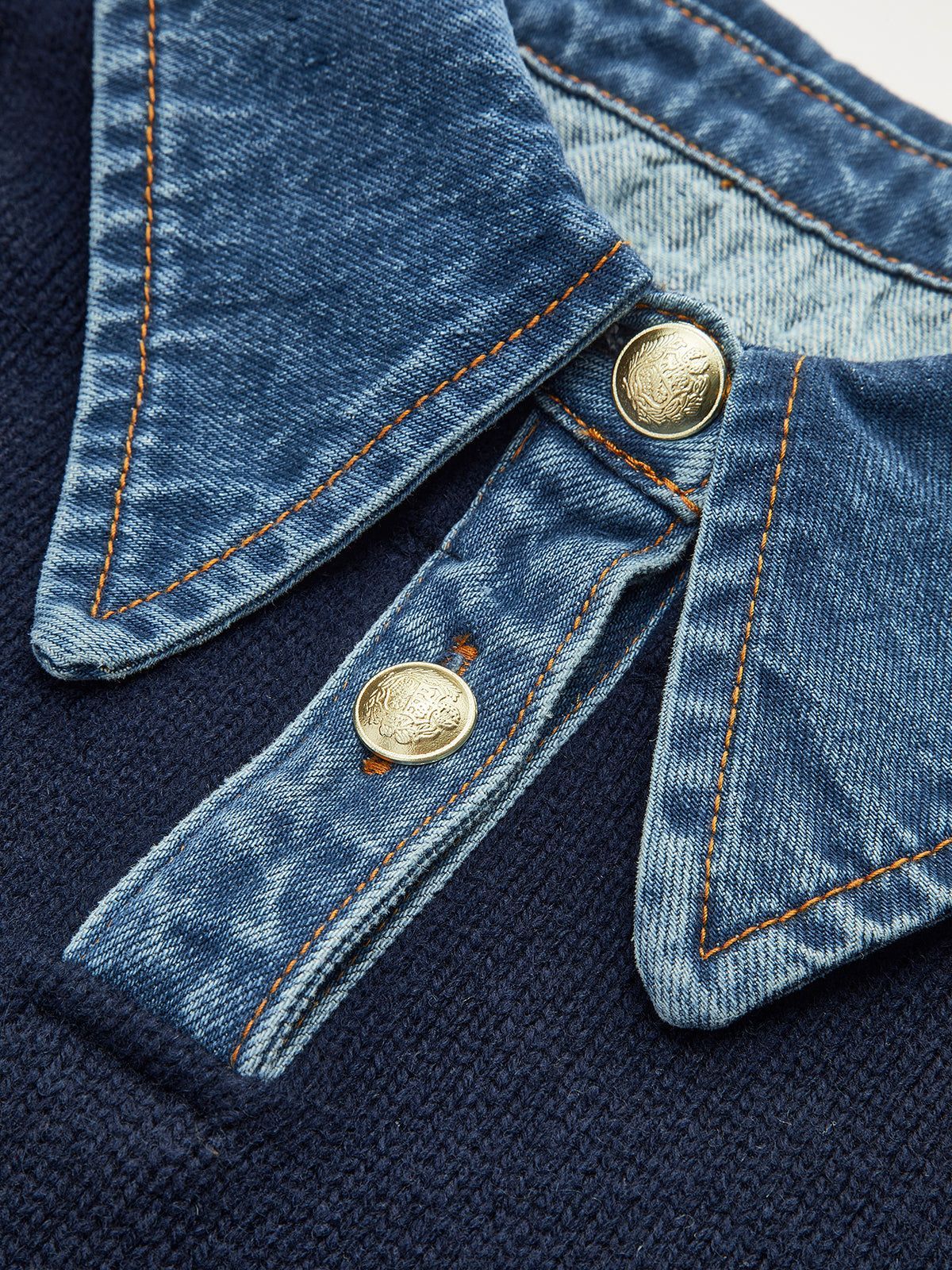 Mizline Denim Yaka Detaylı Kazak