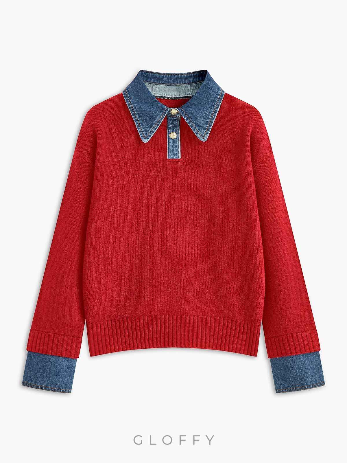 Mizline Denim Yaka Detaylı Kazak