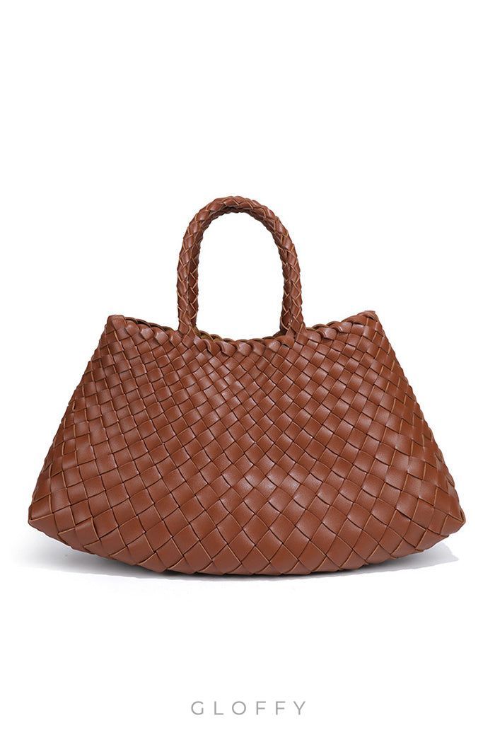 Aveline Örgü Detaylı Büyük Hakiki Deri Çanta