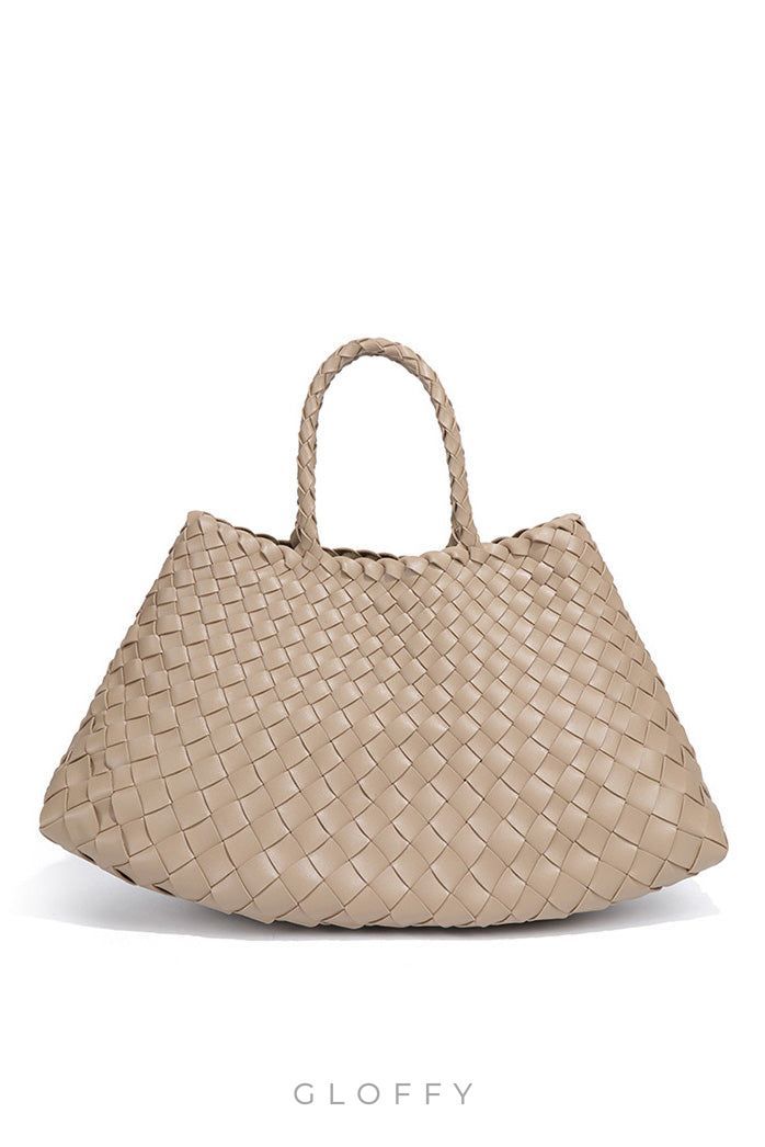 Aveline Örgü Detaylı Büyük Hakiki Deri Çanta