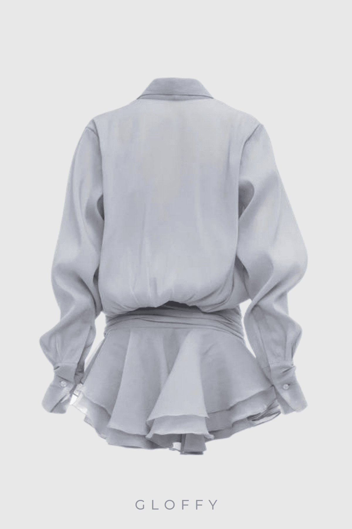 Brinley Pileli Volanlı Mini Elbise Açık Mavi