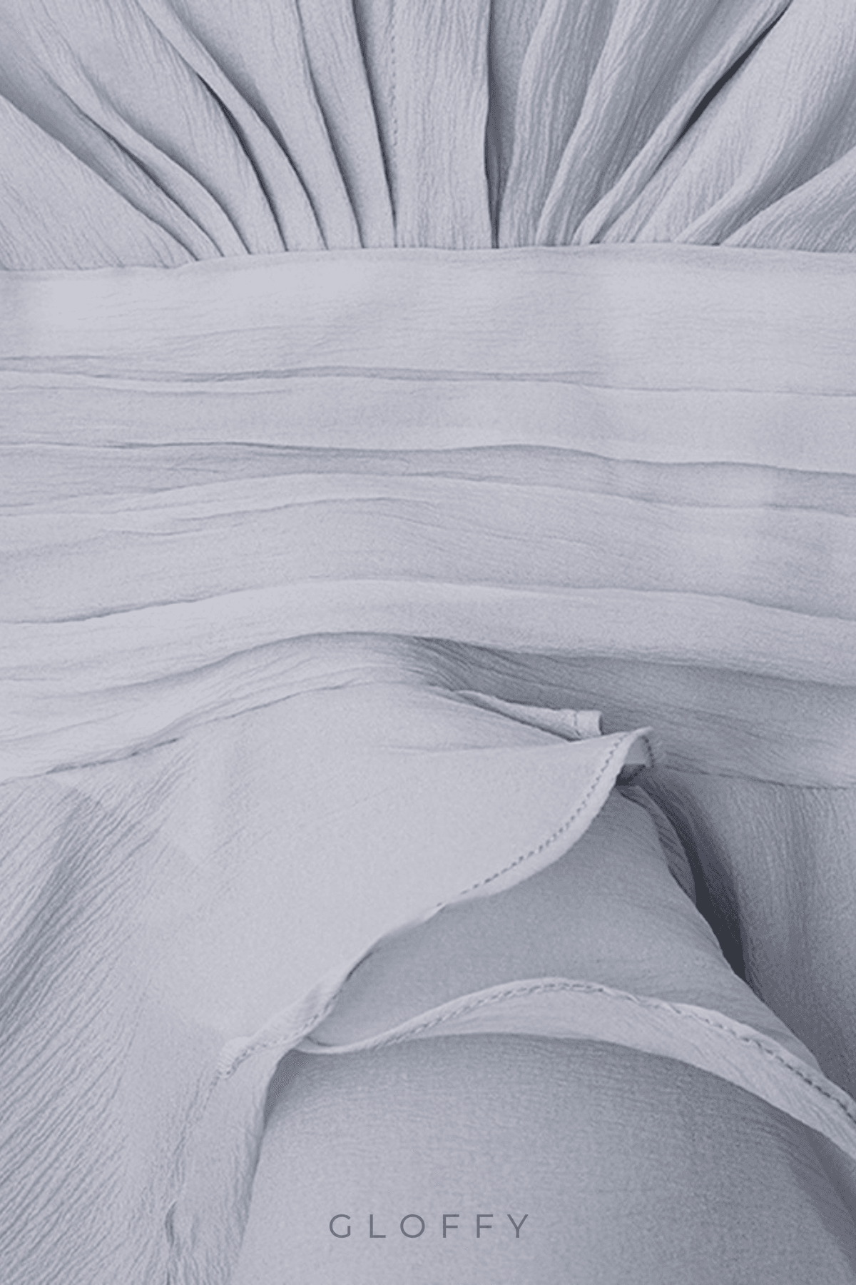 Brinley Pileli Volanlı Mini Elbise Açık Mavi