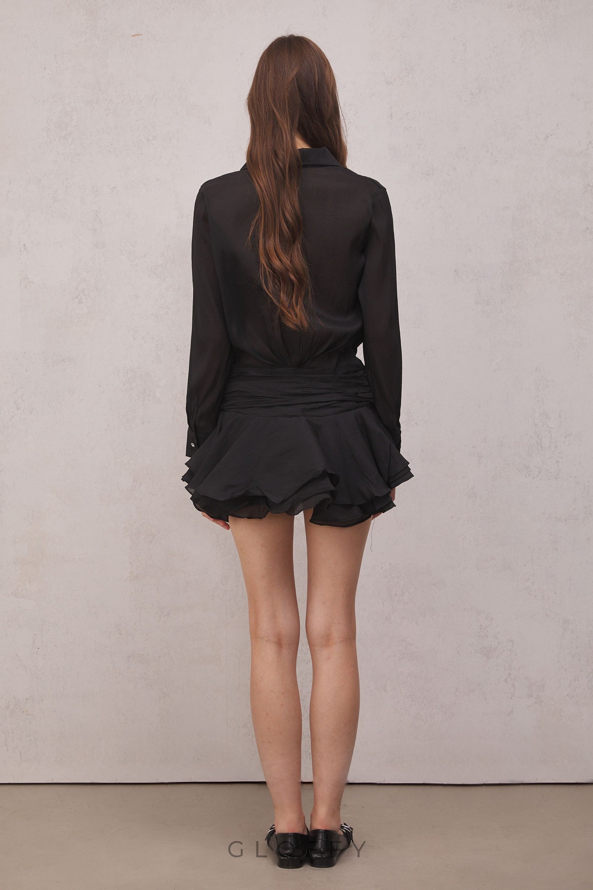 Brinley Pileli Volanlı Mini Elbise