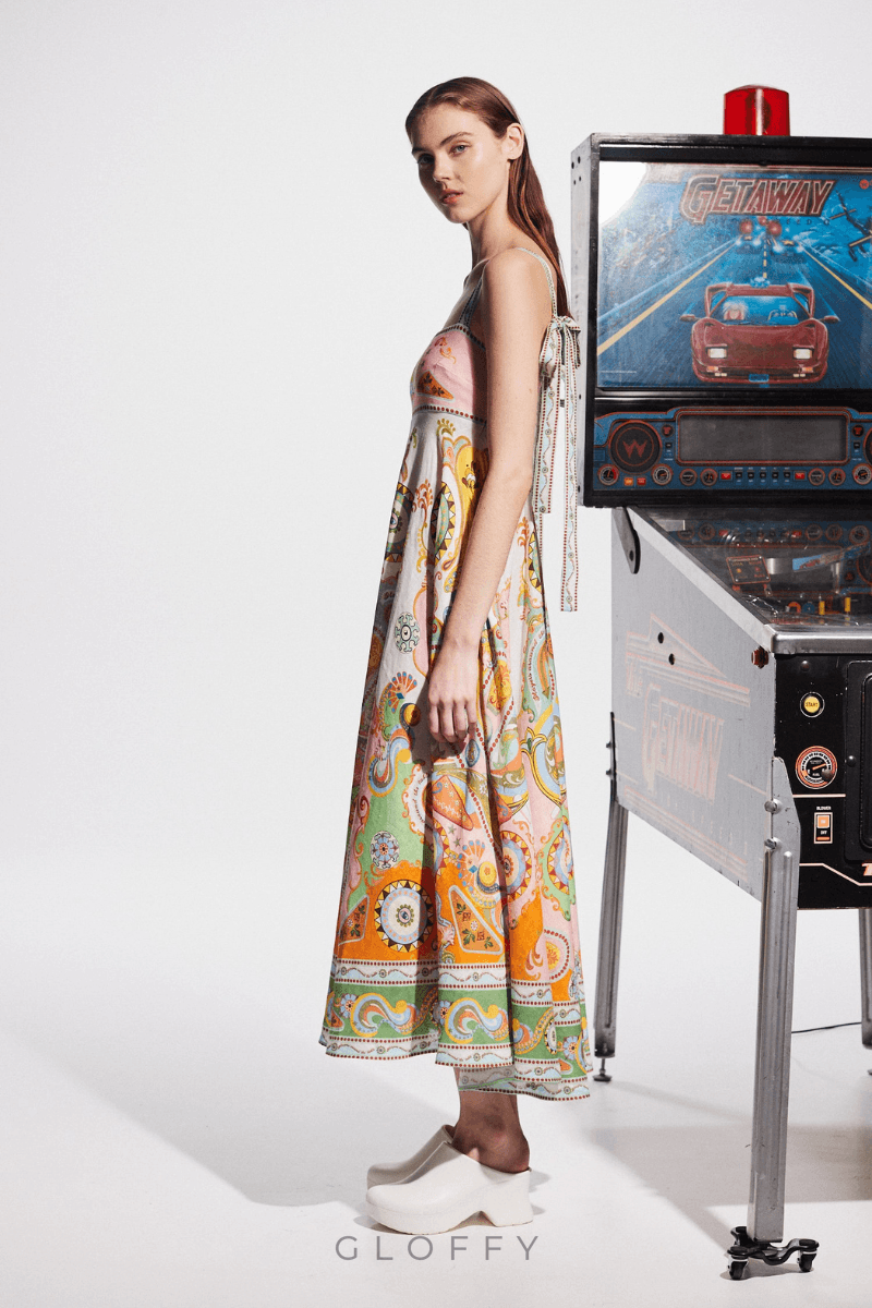 Estelle Spagetti Paisley Patchwork Maxi Elbise