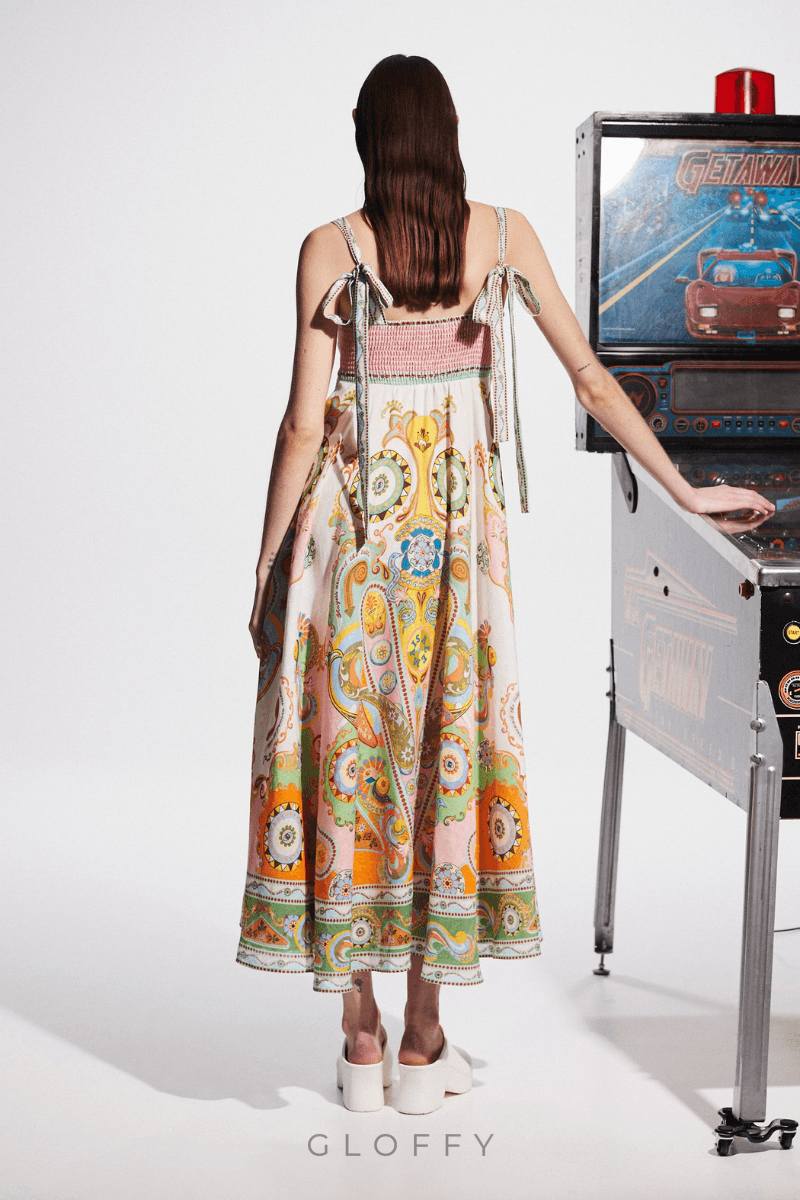 Estelle Spagetti Paisley Patchwork Maxi Elbise