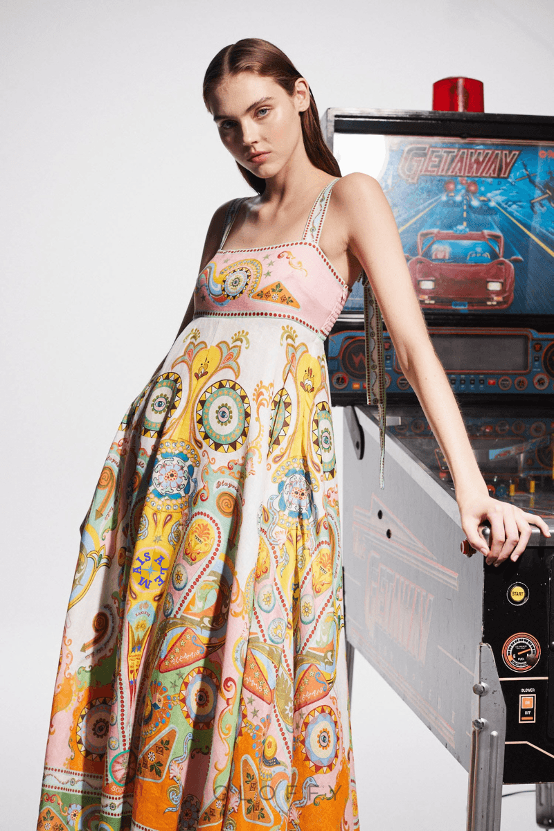 Estelle Spagetti Paisley Patchwork Maxi Elbise