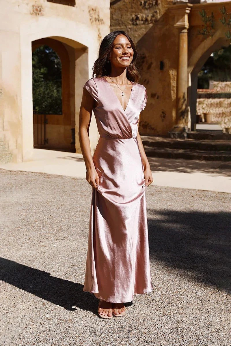 Selma Uzun Elbise - Toz Pembe