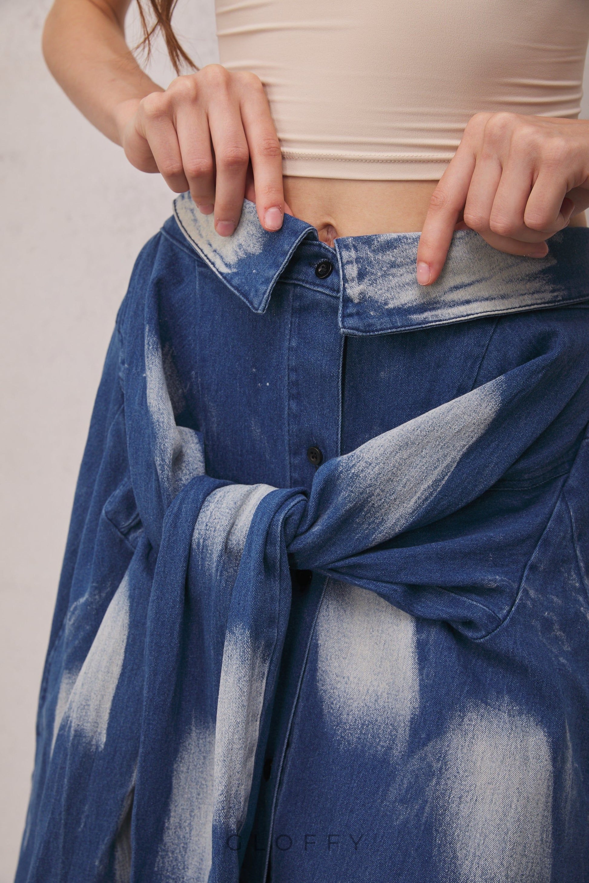 Lara Tie-Dye Bağcıklı Maxi Etek