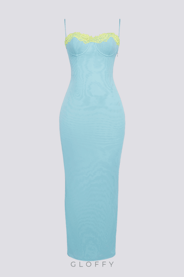 Margaux Spagetti Yırtmaçlı Maxi Elbise